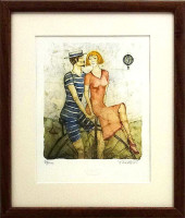 Aleš Vondřich - Akrobat s dámou - signovaný umělecký tisk